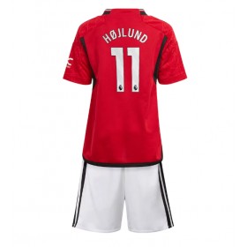 Manchester United Rasmus Hojlund #11 Heimtrikot 2023-24 Kurzarm (+ kurze hosen)